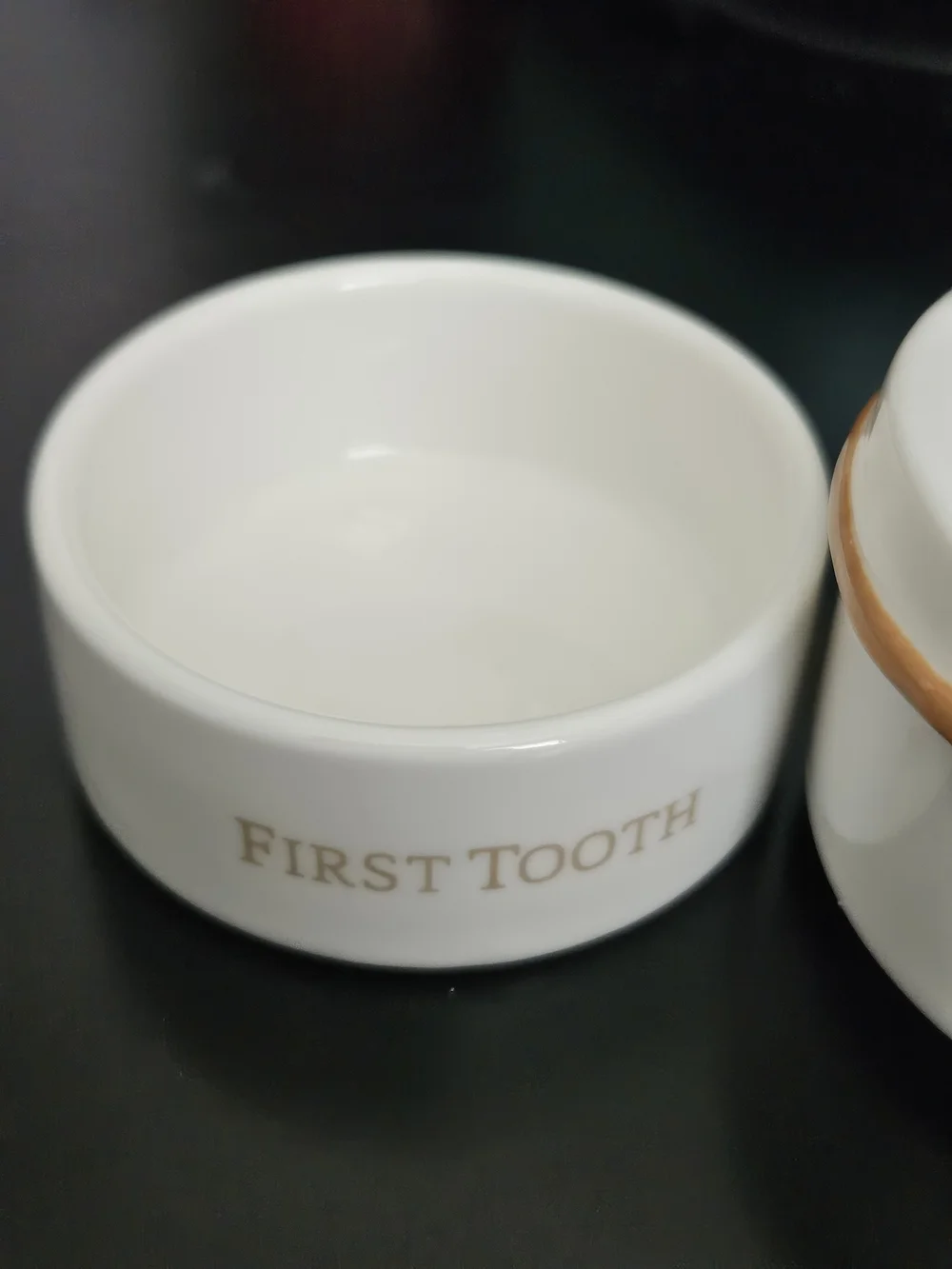 DEMDACO Baby First Tooth First Curl Bear Ceramic Stackable Keepsake Box New